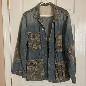 X-Ray Jean jacket with Camo, sz M